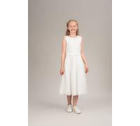 Partykleid DANAMADE "DANAMADE Dresses DZUZANA", Mädchen, Gr. 146, EURO, weiß (ivory), Oberteil: 95% Polyester, 5% Elasthan. Rock: 100% Polyester. Futter: 100%Polyester, Kleider Partykleid (86928922-14
