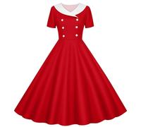Partykleid Mädchen Elegant A Linie Kleid V-Ausschnitt Midikleid Lässig Kurzarm Sommerkleid Polka-Dot Muster Ballkleid Hohe Taille Prinzessin Kleider Bequem Abendkleid 5-14 Jahre