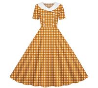 Partykleid Mädchen Elegant A Linie Kleid V-Ausschnitt Midikleid Lässig Kurzarm Sommerkleid Polka-Dot Muster Ballkleid Hohe Taille Prinzessin Kleider Bequem Abendkleid 5-14 Jahre