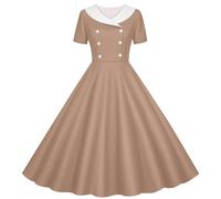 Partykleid Mädchen Elegant A Linie Kleid V-Ausschnitt Midikleid Lässig Kurzarm Sommerkleid Polka-Dot Muster Ballkleid Hohe Taille Prinzessin Kleider Bequem Abendkleid 5-14 Jahre