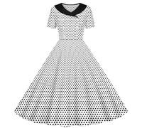 Partykleid Mädchen Elegant A Linie Kleid V-Ausschnitt Midikleid Lässig Kurzarm Sommerkleid Polka-Dot Muster Ballkleid Hohe Taille Prinzessin Kleider Bequem Abendkleid 5-14 Jahre
