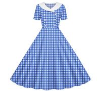 Partykleid Mädchen Elegant A Linie Kleid V-Ausschnitt Midikleid Lässig Kurzarm Sommerkleid Polka-Dot Muster Ballkleid Hohe Taille Prinzessin Kleider Bequem Abendkleid 5-14 Jahre
