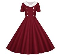 Partykleid Mädchen Elegant A Linie Kleid V-Ausschnitt Midikleid Lässig Kurzarm Sommerkleid Polka-Dot Muster Ballkleid Hohe Taille Prinzessin Kleider Bequem Abendkleid 5-14 Jahre
