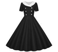 Partykleid Mädchen Elegant A Linie Kleid V-Ausschnitt Midikleid Lässig Kurzarm Sommerkleid Polka-Dot Muster Ballkleid Hohe Taille Prinzessin Kleider Bequem Abendkleid 5-14 Jahre