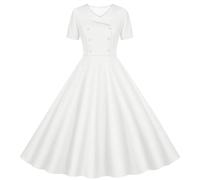 Partykleid Mädchen Elegant A Linie Kleid V-Ausschnitt Midikleid Lässig Kurzarm Sommerkleid Polka-Dot Muster Ballkleid Hohe Taille Prinzessin Kleider Bequem Abendkleid 5-14 Jahre