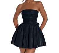 Partykleider Damen Minikleid Ärmelloses Ballkleid Elegantes Für Cocktailparty, Abendball, Hochzeit Prinzessin Schnitt Tüll Rock Partykleid Festliche Anlässe Abschlussballkleid (Schwarz,M)