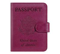 PASCACOO Reisepasshülle, Brieftasche, RFID-blockierend, Leder, Kartenetui, Reisezubehör für Damen und Herren, Violett, Small, Classic