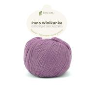 PASCUALI | Puno Winikunka | Strickwolle aus 70% Baumwolle (Bio) und 30% Alpakawolle Alpaka Wolle Alpaca Baby zum Stricken und Häkeln, 1 Knäuel - 50g - Farbe:Orchidee 77