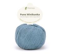 PASCUALI | Puno Winikunka | Strickwolle aus 70% Baumwolle (Bio) und 30% Alpakawolle Alpaka Wolle Alpaca Baby zum Stricken und Häkeln, 1 Knäuel - 50g - Farbe:Horizont 75