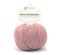 PASCUALI | Puno Winikunka | Strickwolle aus 70% Baumwolle und 30% Alpakawolle Alpaka Wolle Alpaca Baby zum Stricken und Häkeln, 1 Knäuel - 50g - Farbe:Rosé 69