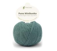 PASCUALI | Puno Winikunka | Strickwolle aus 70% Baumwolle und 30% Alpakawolle Alpaka Wolle Alpaca Baby zum Stricken und Häkeln, 1 Knäuel - 50g - Farbe:Aloe Vera 60