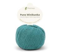 PASCUALI | Puno Winikunka | Strickwolle aus 70% Baumwolle und 30% Alpakawolle Alpaka Wolle Alpaca Baby zum Stricken und Häkeln, 1 Knäuel - 50g - Farbe:Ozean 59
