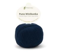 PASCUALI | Puno Winikunka | Strickwolle aus 70% Baumwolle und 30% Alpakawolle Alpaka Wolle Alpaca Baby zum Stricken und Häkeln, 1 Knäuel - 50g - Farbe:Kosmos 56