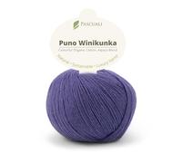 PASCUALI | Puno Winikunka | Strickwolle aus 70% Baumwolle und 30% Alpakawolle Alpaka Wolle Alpaca Baby zum Stricken und Häkeln, 1 Knäuel - 50g - Farbe:Lupine 55