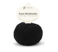 PASCUALI | Puno Winikunka | Strickwolle aus 70% Baumwolle und 30% Alpakawolle Alpaka Wolle Alpaca Baby zum Stricken und Häkeln, 1 Knäuel - 50g - Farbe:Kohle 50