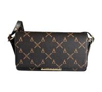 PashBAG Atelier Du Sac Mini-Bag aus geprägtem Kunstleder mit Logo, Farbe Schwarz und Leder. Verschluss mit Klappe und doppeltem Magnetknopf, zweiter Schultergurt inklusive. Maße 23 x 12 cm.