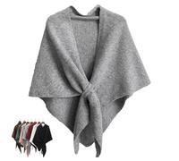 Pashmina Shawl Wraps for Women,Knitted Shawls Solid Color Wool Blend 2025 New Pashmina Wraps for Evening Dress (Light Gray)