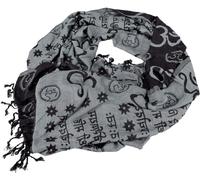 Pashmina Viskose Schal/Stola mit OM Muster, weich | Seidig weicher Schal, beidseitig tragbar, Unisex, 100% Viskose, vielseitig kombinierbar, elegantes Accessoire.
