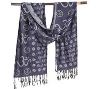 Pashmina Viskose Schal/Stola mit OM Muster, weich | Seidig weicher Schal, beidseitig tragbar, Unisex, 100% Viskose, vielseitig kombinierbar, elegantes Accessoire.