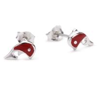 Pasionista Kinderohrstecker Delfine rot 925 Sterling Silber 603681