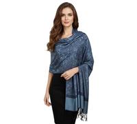 PASKMLNA Pashmina-Schal, Paisleymuster, Jacquard, Stola, Blau, Large
