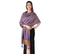 PASKMLNA Pashmina-Schal, Paisleymuster, Jacquard, Stola, Blaugold, Large