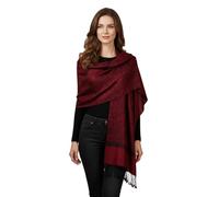 PASKMLNA Pashmina-Schal, Paisleymuster, Jacquard, Stola, Burgunder