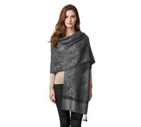 PASKMLNA Pashmina-Schal, Paisleymuster, Jacquard, Stola, GRAU, Large