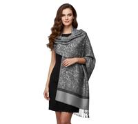 PASKMLNA Pashmina-Schal, Paisleymuster, Jacquard, Stola, Hellgrau, Large