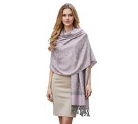 PASKMLNA Pashmina-Schal, Paisleymuster, Jacquard, Stola, Hellrosa, Grau, Large