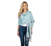 PASKMLNA Pashmina-Schal, Paisleymuster, Jacquard, Stola, himmelblau, Large
