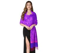 PASKMLNA Pashmina-Schal, Paisleymuster, Jacquard, Stola, Royalblue Hotpink, Large