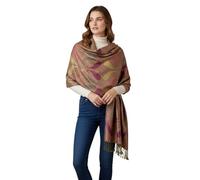 PASKMLNA Wendbarer Pashmina-Schal, Paisleymuster, elegante Farben, Kreiderosa Paisleymuster in Tropfenform, Large