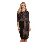 PASKMLNA Wendbarer Pashmina-Schal, Paisleymuster, elegante Farben, Marineblaues Paisleymuster, Large