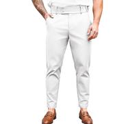 PASLTER Herren-Chinohose, schmale Passform, flache Vorderseite, Stretch, schmal, schmal, schmal, Freizeithose