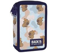 PASO - Federmäppchen 3 Fächer - Mäppchen für Mädchen und Jungen - Federmappe 3-Fach Federtasche Gefüllte Schüleretui Schulmäppchen - Wasserschwein