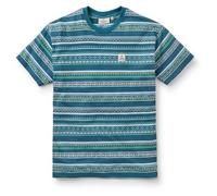 Passenger - Mellower Jacquard Relaxed Fit T-Shirt - T-Shirt, Gr. L, türkis (GeoStripeMediterranean)
