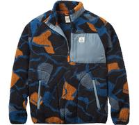 Passenger - Sherpa Fleece mit Kragen mit Reißverschluss - Offroad Recycled Sherpa 1/2 Zip Fleece Abstract Trails Black für Herren - Größe M - schwarz schwarz M