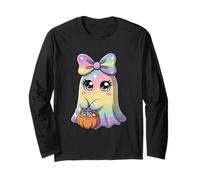 Pastell Galaxy Ghost Halloween Mädchen Kinder Geist Kokette Schleife Langarmshirt