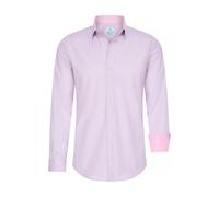 Rusty Neal Herren-Hemd Pastellfarben Premium Slim Fit Langarm Cotton-Stretch Kontrast Hemd Business-Hemden Freizeithemd 66, Größe:L, Farbe:Lavender