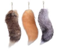 Pastoralist 3 PCs riesiger Flauschiger echter Fuchsschwanz, 15,8 -Zoll -Fellschlüsselkette für Frauen Wolf Schwanz Schlüsselbund Geschenk für Party