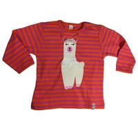 Pat und Patty Gestreiftes Kinder Langarmshirt aus Bio-Baumwolle „Alpaka“ orange/pink ALP-7 86/92