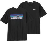 Patagonia - 100 % recycelte T-Shirt - M's P-6 Logo Responsibili-Tee Black für Herren - Größe XS - schwarz schwarz XS