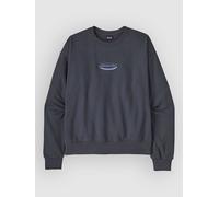 Patagonia - Women's 95 Oval Logo Daily Crew - Pullover, Gr. L, grau/blau (SmolderBlue)
