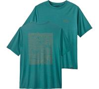 Patagonia - Atmungsaktives T-Shirt - M's Cap Cool Daily Graphic Shirt Strataspire: Wetland Blue X-Dye für Herren - Größe 149 - Blau Blau 149
