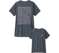 Patagonia - Atmungsaktives T-Shirt - W's Cap Cool Daily Graphic Shirt Strataspire: Smolder Blue X-Dye für Damen - Größe L - Navy blau Navy blau L