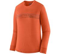 Patagonia - Women's L/S Cap Cool Merino Graphic Shirt - Merinoshirt, Gr. XL, rot (StrataStripe:CoalOrange)
