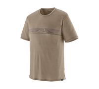 Patagonia - T-Shirt aus Merinowolle - M's Cap Cool Merino Blend Graphic Shirt Strata Stripe: Seabird Grey für Herren aus Wolle - Größe S - Grau Grau S