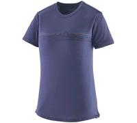 Patagonia - Women's Cap Cool Merino Graphic Shirt - Merinoshirt, Gr. L, blau (StrataStripe:SolsticePurple)