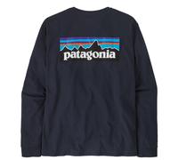 patagonia p 6 logo responsibili tee langarmshirt blau